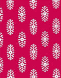 Crimson White Snowflake Repeat Rug