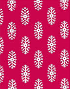 Crimson White Snowflake Repeat Rug