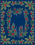 Midnight Blue Forest Cat Silhouette Rug