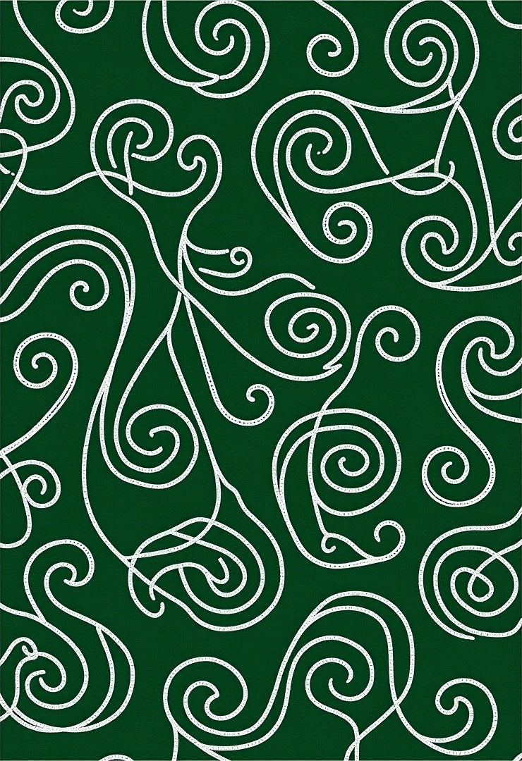 Emerald Swirls Organic Vine Rug