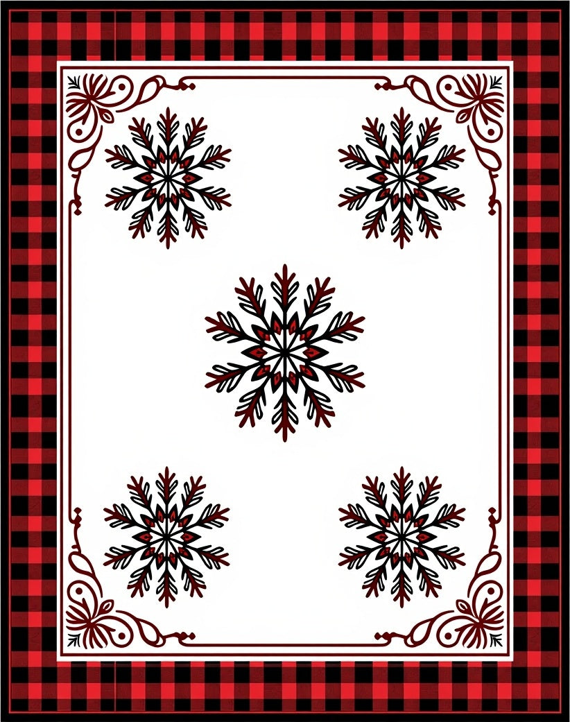 Buffalo Check Snowflake Accent Rug