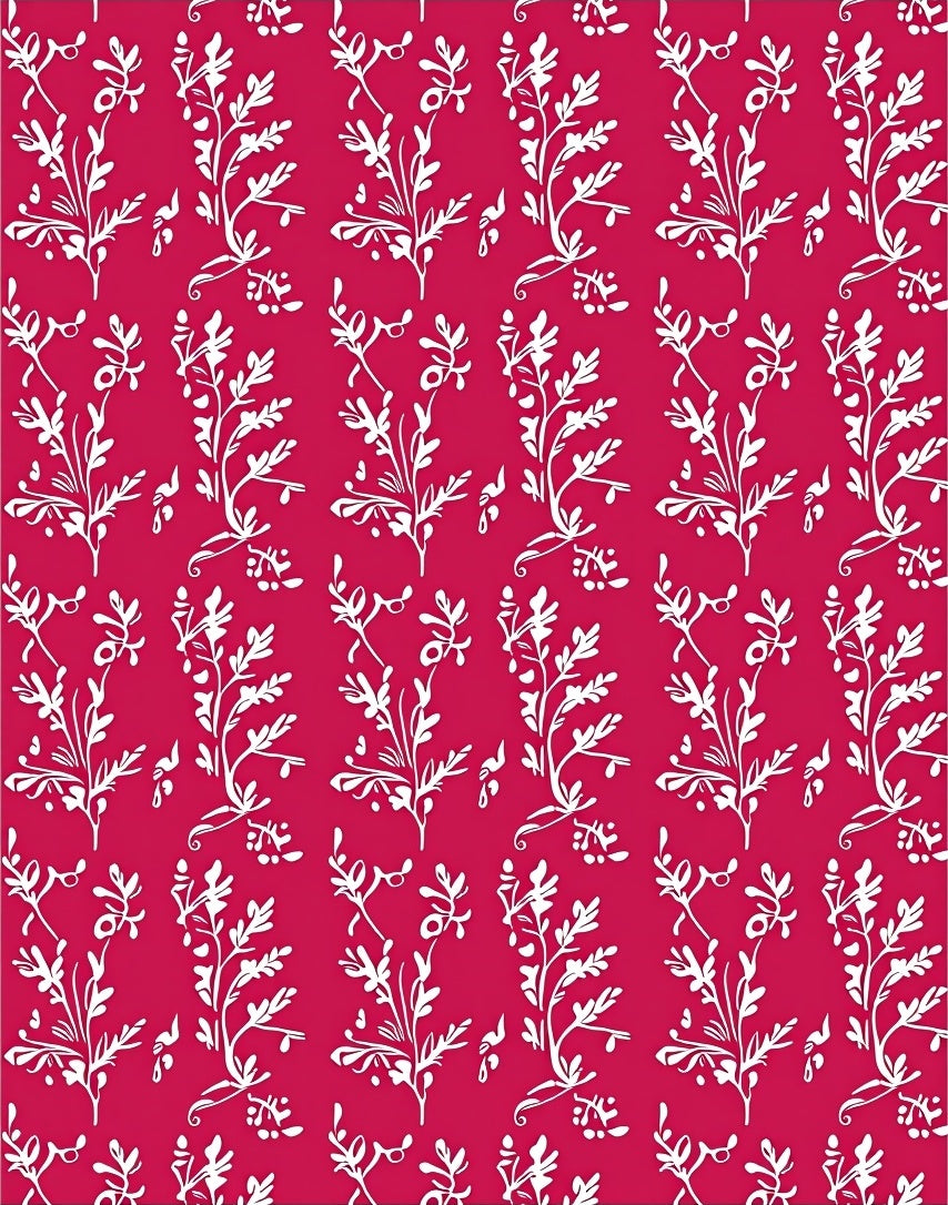 Crimson White Floral Branch Succession Rug