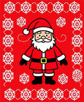 Festive Red Santa Snowflake Border Rug