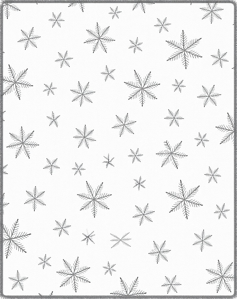 White Gray Snowflake Scatter Rug