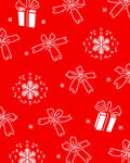 Red White Gift Bow Snowflake Repeat Rug