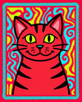 Trippy Red Cat Swirls Rug