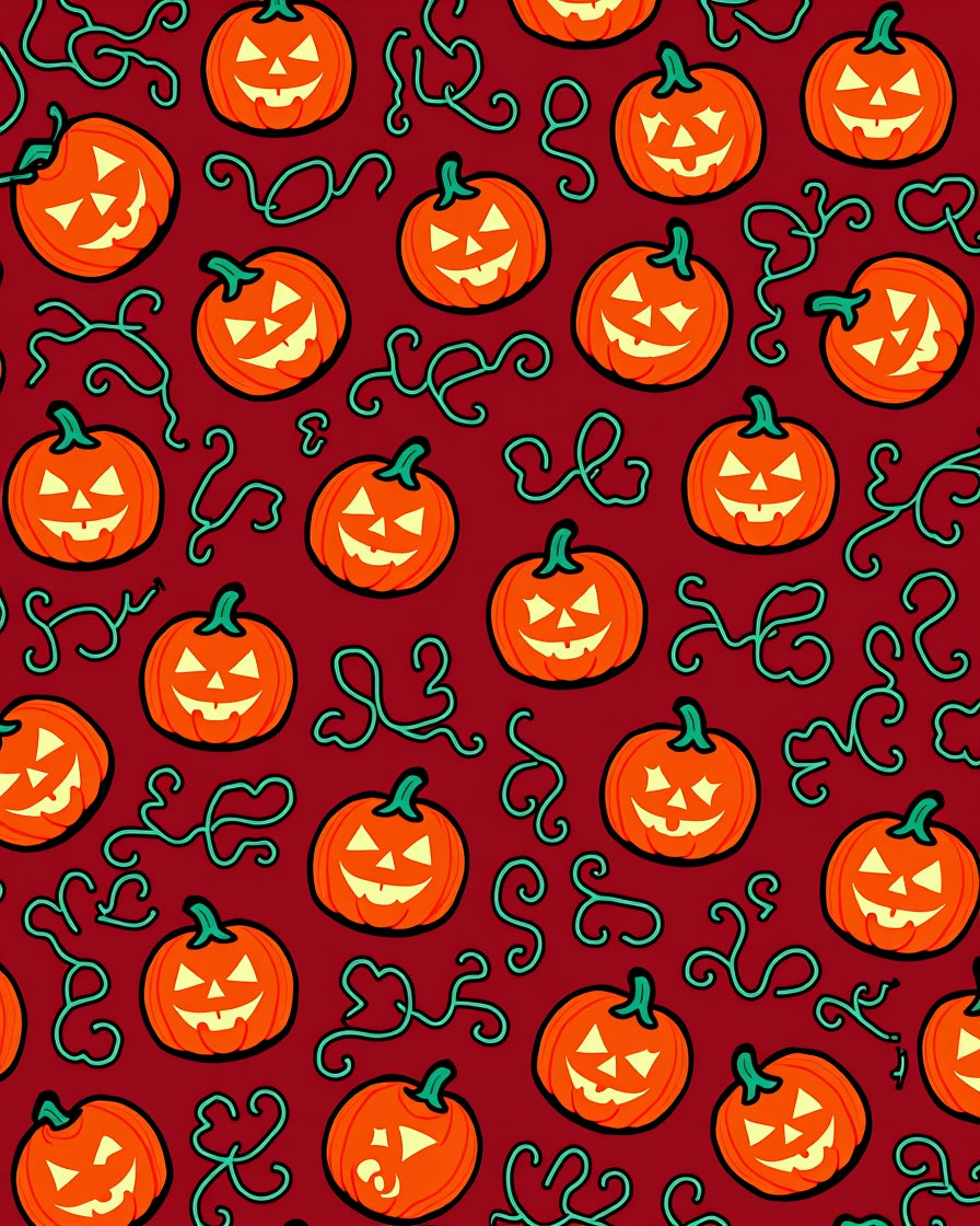Orange Jack-o-Lantern Swirl Background Rug