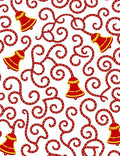 Red Gold Bell Swirl Arrangement Rug