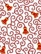 Red Gold Bell Swirl Arrangement Rug