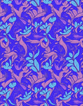 Vibrant Violet Floral Scroll Rug