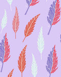 Crimson Blue Feathered Branches Art Rug