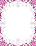 Fuchsia Scrollwork Snowflake Medallion Rug