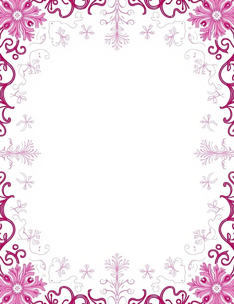 Fuchsia Scrollwork Snowflake Medallion Rug