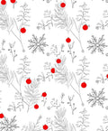 Minimalist Scarlet Christmas Branch Snowflake Rug