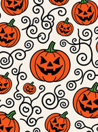 Spooky Orange Jack Lantern Swirls Rug