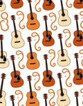 Warm Wood Acoustic Guitars Swirls Rug