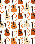 Warm Wood Acoustic Guitars Swirls Rug