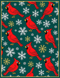 Red Cardinal Snowflakes Winter Wonderland Rug