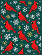 Red Cardinal Snowflakes Winter Wonderland Rug