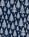 White Pine Forest Navy Background Rug