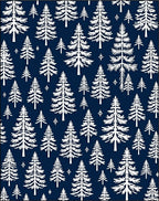 White Pine Forest Navy Background Rug