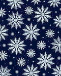 Winter White Snowflake Navy Scatter Rug