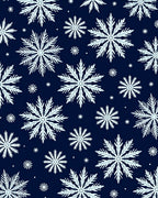 Winter White Snowflake Navy Scatter Rug