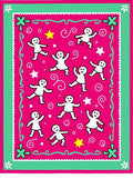 Whimsical Pink Dancing Figures Star Rug