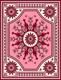 Crimson and Pink Mandala Medallion Rug