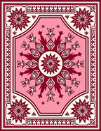 Crimson and Pink Mandala Medallion Rug