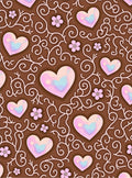Pink Iridescent Hearts Swirl Floral Rug
