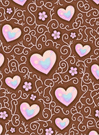 Pink Iridescent Hearts Swirl Floral Rug