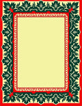 Crimson Green Leaf Border Rug