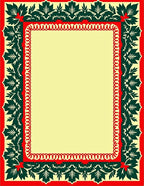 Crimson Green Leaf Border Rug