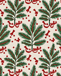 Green Leaf Red Berry Floral Rug