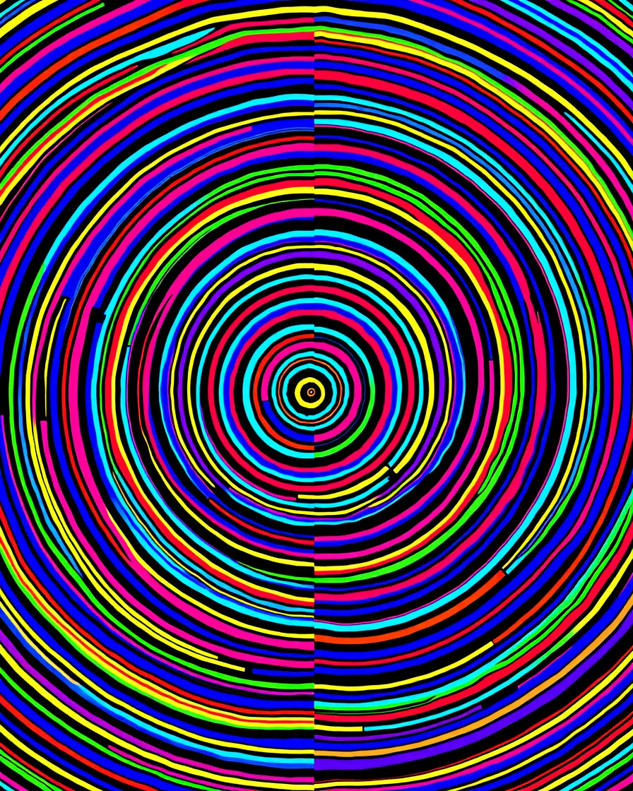 Vibrant Rainbow Concentric Circles Rug
