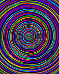 Vibrant Rainbow Concentric Circles Rug