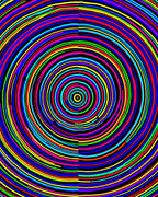 Vibrant Rainbow Concentric Circles Rug