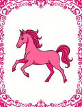 Pink Horse In Baroque Frame Rug
