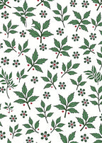 Green Leaf and Red Berry Sprigs Rug