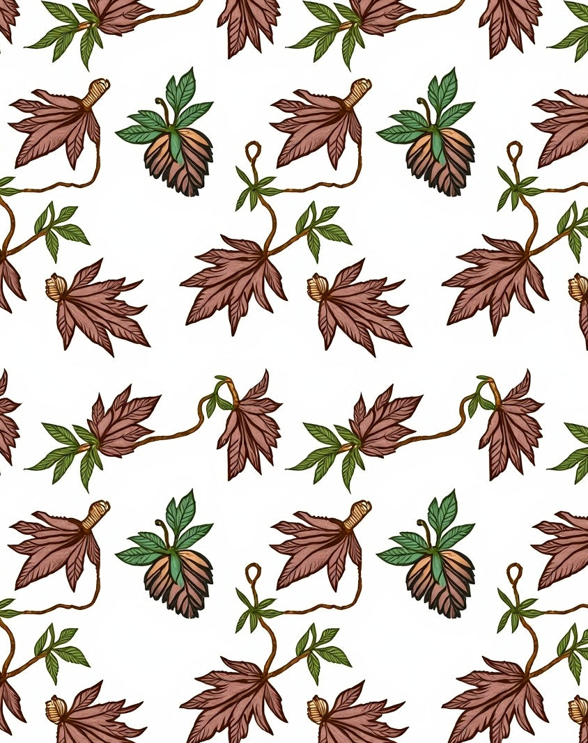 Terracotta Leaf Vine Cluster Rug