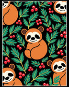 Whimsical Orange Sloth Berry Foliage Rug