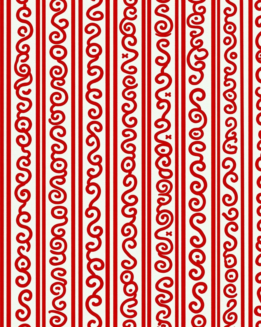 Red Swirl Stripe Rug