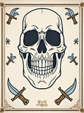Nautical Skull Dagger Cream Rug
