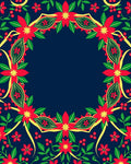 Crimson Floral Festive Garland Rug