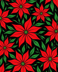 Bold Red Poinsettia Floral Repeat Rug