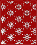 Red White Snowflake Holiday Charm Rug