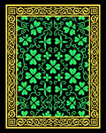 Emerald Clover Vine Border Rug