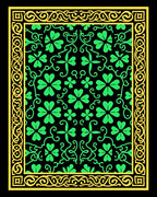 Emerald Clover Vine Border Rug