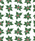 Classic Green Red Holly Festive Collection Rug